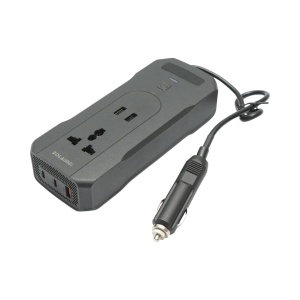 Invertor tensiune 12V-220V 200W, display digital LED, unda sinusoidala modificata, port USB, USB-C, iesire AC pentru laptop, telefon, frigider auto , Cod: BK79821