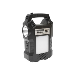 Kit iluminat portabil, LED cu 3 becuri/proiector, radio FM, telecomanda panou solar si baterie 6V, 3 Ah, pentru pescuit, camping, GD-8060, Cod: DISLK31, Gdplus - Img 2