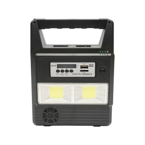 Kit iluminat portabil, LED, cu 3 becuri/proiector, radio FM, telecomanda panou solar si baterie 6V, 3 Ah, pentru pescuit, camping, GD-8216, Cod: DISLK28, Gdplus - Img 3