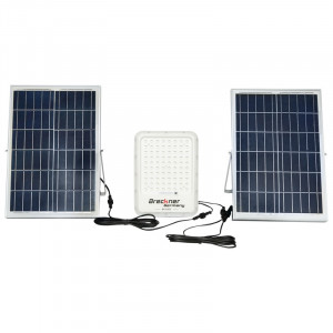 Lampa LED cu panouri solare, 50W, proiector 150W telecomanda, baterie 3,2V/40Ah, Cod: BK87488 Echivalență: DISDW66, Breckner Germany - Img 2