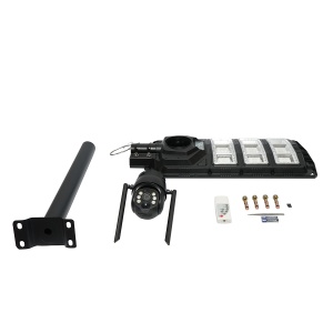 Lampa solara LED 450W, camera supraveghere Ai 4 MP, WIFI, sim 4G cu panou solar 24W, baterie LifePo4 18Ah, rotativa 360, night vision, detectie umana, aplicatie V380 Pro, Cod: DISPV88 - Img 3