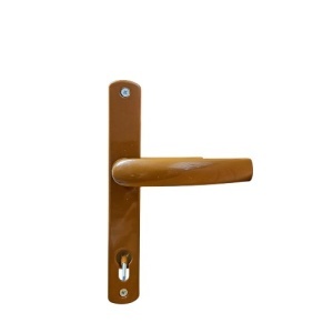 Maner usa, aluminiu, cu arc, latime sild 35mm, interax 92mm, maro, stejar auriu, reversibil, tija si suruburi incluse, Glasspandoor - Img 4