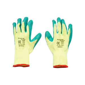 Manusi de protectie bumbac latex galben-verde marimea 10, Cod: BK90004, BRECKNER GERMANY - Img 2