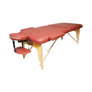 Masa de masaj pliabila portabila 2 zone, cadru lemn, spuma 5cm, inaltime 55-76cm, piele ecologica rosu burgundy 60x213cm THOR, THOR, 40TH431 - Img 2