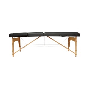 Masa de masaj pliabila portabila 2 zone, cadru lemn, spuma 6cm, inaltime 55-76cm, piele ecologica neagra 60x213cm THOR, THOR, 40TH437 - Img 3