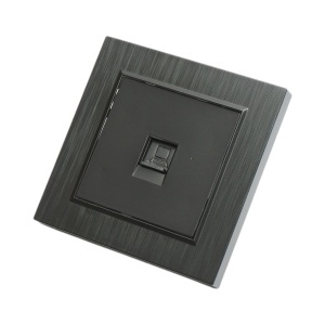 Priza internet RJ45 neagra incastrata ABS 80x80mm, DISRP45