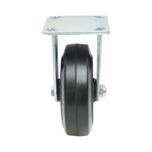 Roata fixa industriala 150x50mm fara frana, cauciuc plin negru, placa otel 115x100mm 200kg, DISVG26 - Img 4