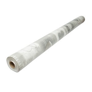 Rola fata de masa decorativa PVC 1.37x20m, grosime 0.18mm, textil 45 g/mp, model inimi gri Breckner Germany - Img 4