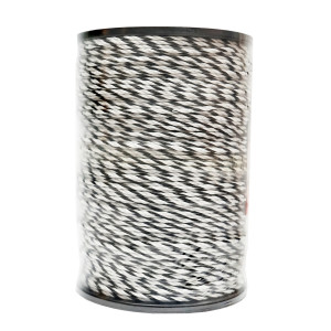Rola fir alb-negru fi 4mm insertie metalica 3x0.2mm SS, rezistenta 9 Ohm/m, 500m gard electric, Cod: 87TH623, Brand: THOR - Img 4