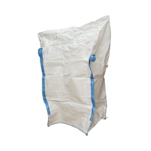 Sac big bag 95x95x120cm alb, capacitate 1500kg, tip U-Panel nelaminat, fund plan, top fusta 85cm, DISUX04 - Img 2