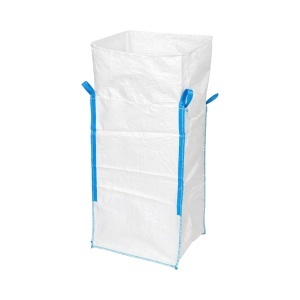 Sac big bag 95x95x180cm alb, capacitate 1500kg, tip U-Panel nelaminat, fund plan, top fusta 85cm, DISUX08