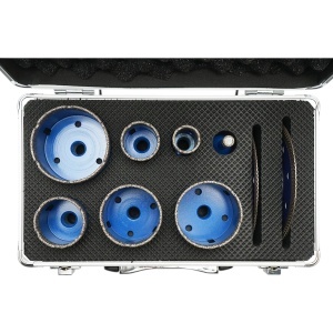 Set 7 carote diamantate 10-68mm, filet interior M14 + 2 discuri 115, 125mm pentru placi ceramice, marmura, granit Breckner Germany, BRECKNER GERMANY, BK93061 - Img 5