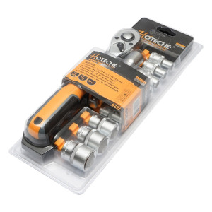 Set clichet, 1/2, cu prelungitor si 10 chei tubulare, 10, 11, 12, 13, 14, 15, 17, 19, 22, 24 mm, Cod: BK92567 Echivalență: DISFP75, Hoteche - Img 2