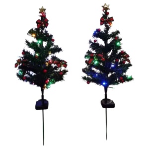 Set Lampă Solară – 2 Brăduți de Crăciun, LED Color, 75 cm, IP65, pentru Grădină și Terasă - Img 3