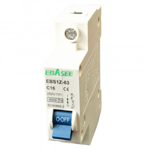 Siguranta automata tip intreruptor 1P, 16A, 250V, EBS1Z-63, Ebasee - Img 2