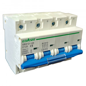 Siguranta automata tip intreruptor 4P, 125A, 1000V, EBS1Z-125, Ebasee - Img 1