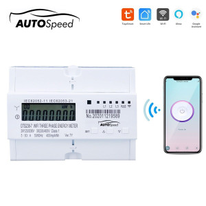 Smart Meter trifazic 380V, 80A, DTS238-7 WIFI compatibil cu Tuya, Smart Life, contor inteligent energie si putere electrica, Cod: DISLK76, Brand: AUTOSPEED - Img 1