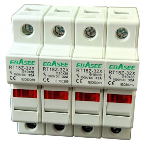 Soclu sigurante fuzibile, 4P, 32A, DC1000V, cu indicator LED, Ebasee - Img 4
