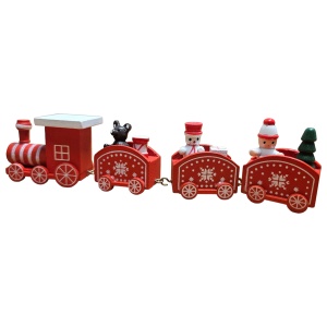 Trenulet de Crăciun din Lemn – 19 cm - Img 3