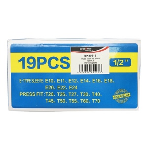 Trusa chei tubulare E-Torx, profil biti TX 19 piese, Cod: BK80615, Brand: BRECKNER GERMANY - Img 2