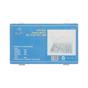 Trusa suruburi M10 cu cap hexagonal si piulite 100 piese Cod: BK92180 Echivalență: DISFH36, Breckner Germany - Img 3