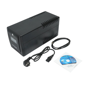 UPS 1000VA/600W cu baterii 2x7.5Ah si 4 prize shuko, LCD, USB, Cod: BK69766, Brand: BRECKNER GERMANY - Img 4