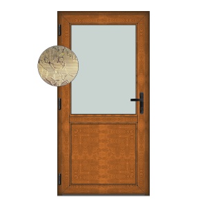 Usa Hamburg, PVC & termopan, 90x190cm, maro, stejar auriu, stanga, Klass, 6cm, 4 camere, sticla delta bronz mat