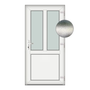 Usa T-Model, PVC & termopan, 90x180cm, alba, dreapta, Klass, 7cm, 6 camere, sticla mata nisip alb
