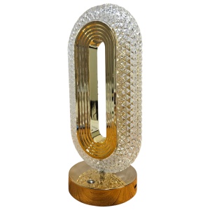 Veioză Ambientală Cristal – 3 Moduri de Iluminare, Portabilă, cu Acumulator Intern, 10x26cm