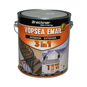Vopsea email anticoroziva 3 in 1 alb 013 pe baza de solvent 3.5L, direct pe rugina, interior si exterior Breckner Germany, BK89034