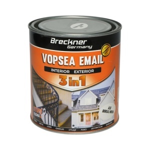 Vopsea email anticoroziva 3 in 1 alb boreal nova pe baza de solvent, direct pe rugina, interior si exterior 1L Breckner Germany, BK89025