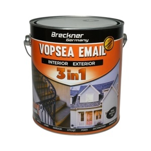 Vopsea email anticoroziva 3 in 1 negru metalizat 676 pe baza de solvent 3.5L, direct pe rugina, interior si exterior Breckner Germany, BK89059