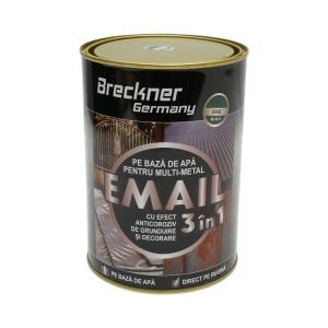 Vopsea email anticoroziva 3 in 1 pentru metal, direct pe rugina, pe baza de apa, verde 6016 2000g Breckner Germany, BK00224 - Img 2