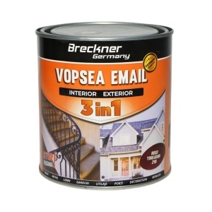 Vopsea email anticoroziva 3 in 1 rosu toreador 21B pe baza de solvent, direct pe rugina, interior si exterior 1L Breckner Germany, BK89009