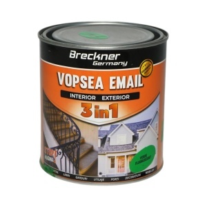 Vopsea email anticoroziva 3 in 1 verde fluorescent pe baza de solvent, direct pe rugina, interior si exterior 1L Breckner Germany, BK89023