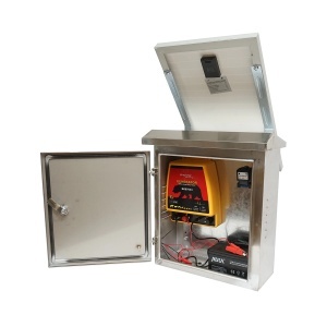 Aparat generator impulsuri 12 Joule, DC12V/220V cu panou solar 30W si baterie 12V 12Ah cutie din inox pentru gard electric Breckner Germany, BRECKNER GERMANY, BK87633 - Img 8
