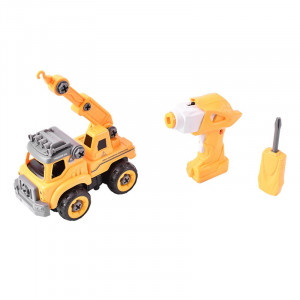 Autospeciala macara cu telecomanda, jucarie de constructie care se monteaza DIY, Cod: DISCR02, Double E - Img 2