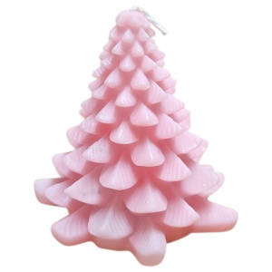 Brăduț decorativ cu lumină LED alb cald – 8 cm, culori pastel - rosu