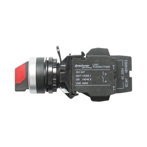Buton selector iluminat 220V AC LED rosu cu 3 pozitii 2NO, 10A/600V AC, 1A/250V DC LA42 Breckner Germany, BRECKNER GERMANY, BK76744 - Img 4