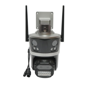 Camera de supraveghere 4 lentile, 3 obiective 12 MP, 2 CPU dual control, P2P WIFI 2.4G, PTZ cu senzor de miscare, alarma, night vision, AI detectie umana si aplicatie iCSee, BRECKNER GERMANY, BK79702