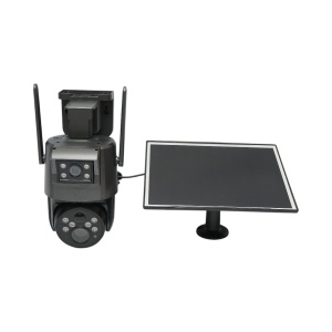 Camera supraveghere lentila duala 6 MP, 4G, WIFI 2.4 GHz cu panou solar, baterie 10000 mAh, 360 grade PTZ, detectie umana PIR, night vision si aplicatie Ubox, Cod: BK79912, - Img 1