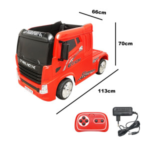 Camion electric rosu cu acumulator 12V/7Ah si telecomanda, JJ2011, pentru copii 3 ani, Cod: DISLF24, Lean Cars