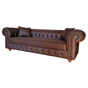 Canapea Fixa Lighter, 240x100x75cm, 3 locuri, Cayenne 1116 Espresso, Glasspandoor - Img 3