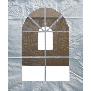 Cort evenimente pavilion tip pagoda 5x5m, alb impermeabil UV, acoperis PVC 750g/m2, cadru otel-aluminiu 48x48x2.5mm, DISVE33 - Img 11