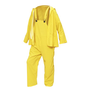 Costum impermeabil XXL cu gluga si salopeta din poliester si PVC, galben, Cod: BK77434, Breckner Germany - Img 3