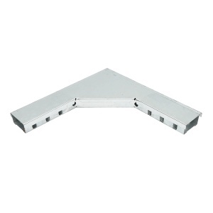 Cot orizontal 90 grade din otel galvanizat pentru jgheab 25x50mm, DISMK57