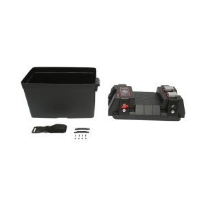 Cutie baterie auto 12V cu voltmetru DC 6-36V, intrerupator cirucit 16A, siguranta 30A, 2 prize bricheta, afisaj LCD, 2xUSB 340x195x200mm, DISTP69 - Img 2