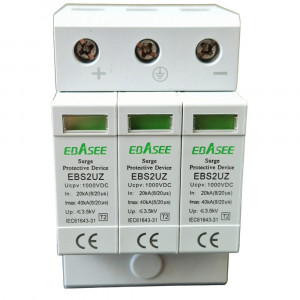 Descarcator la supratensiune cu semnalizare pentru sisteme fotovoltaice, 3P, 20-40KA, DC1000V T2 - Img 4