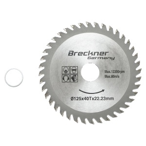Disc circular vidia pentru lemn 125x1.2x22.23mm, 40 dinti Breckner Germany, BRECKNER GERMANY, BK79584