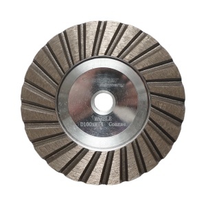 Disc diamantat turbo segmentat tip cupa 100mm, filet M14, grosier din aluminiu pentru slefuire marmura Breckner Germany, BRECKNER GERMANY, BK79790